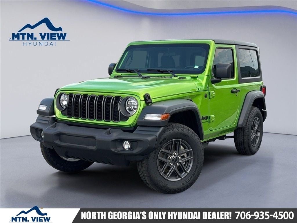2026 Jeep Wrangler Sport in Mojito Clearcoat — front three-quarter view